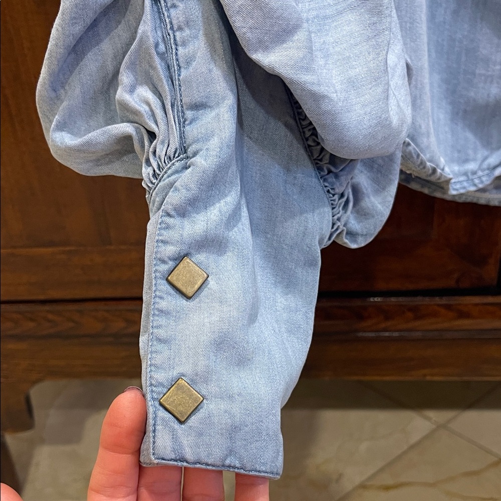 Johanna Ortiz Sky Blue Denim Blouse - Picture 4 of 10